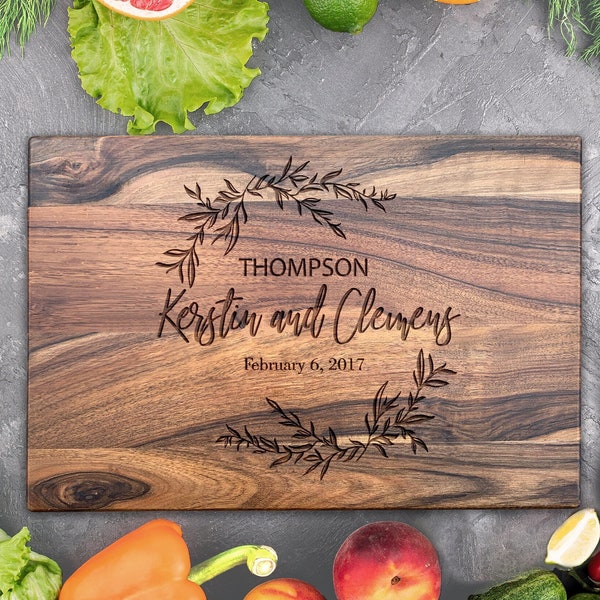 Personalized wooden cutting board, Custom Cutting Board, Personalized Wedding Gift, Engraved Board, Bridal shower gift