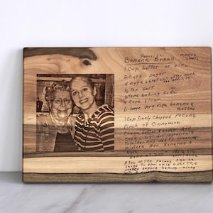 Handwritten Recipe Cutting Board, Personalized Engraved Family Keepsake, Custom Kitchen Gift, Grandma Gift, Anniversary Present