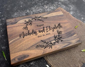 Personalized cutting board, 5th Anniversary Gift for Husband, Personalized Wood Anniversary Board, Custom Walnut Wedding Gift