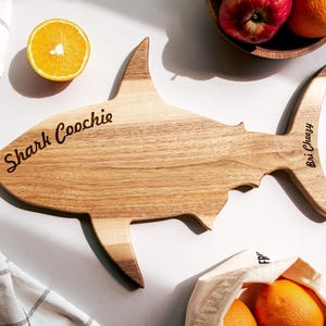 Custom Charcuterie Board – Personalized Shark Coochie Cutting Board, Wedding Gift for Couple