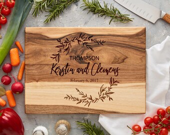 Personalized Engraved Cutting Board - Personalized 5th Anniversary Wood Gift, Custom Anniversary Board, Wedding Gift