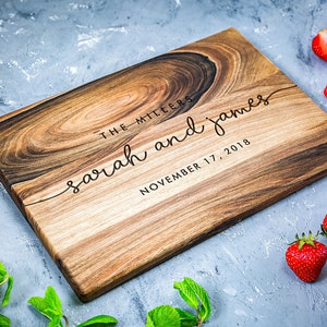 Personalized wooden cutting board, Custom Cutting Board, Personalized Wedding Gift, Engraved Board, Bridal shower gift