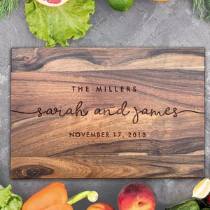 Personalized cutting board, Wedding day gift for Couple, Engagement gift