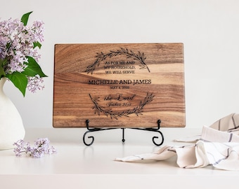 Personalized Cutting Board – Christian design with names, Wedding or anniversary gift,