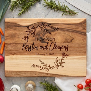 Personalized Engraved Cutting Board - Custom Wedding, Engagement or Bridal Shower Gift