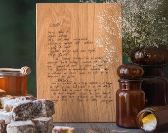 Handwritten Recipe Cutting Board, Custom Birthday gift for Grandparents, Personalized Cutting Board with Engraved Recipe