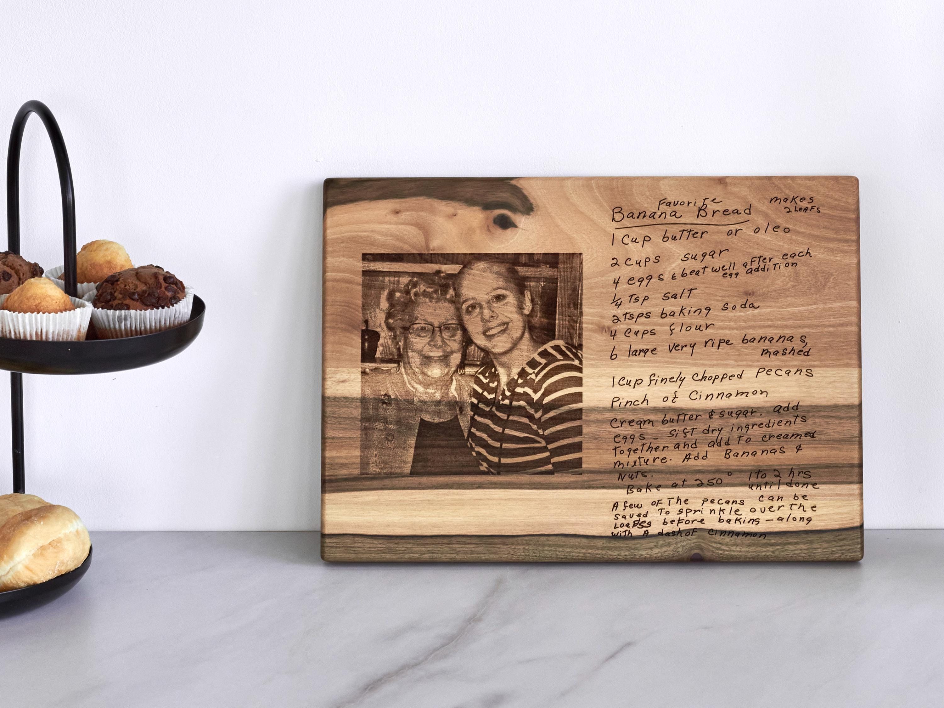 Handwritten Recipe Cutting Board, Personalized Engraved Family Keepsake, Custom Kitchen Gift, Grandma Gift, Anniversary Present