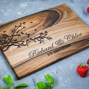 Engraved cutting board, Best Housewarming gift for Newlyweds, Wedding cutting board, Bridal Shower gift for Her, 5 year anniversary gift