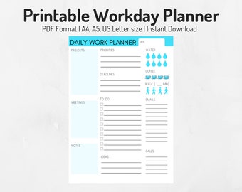 workday planner etsy
