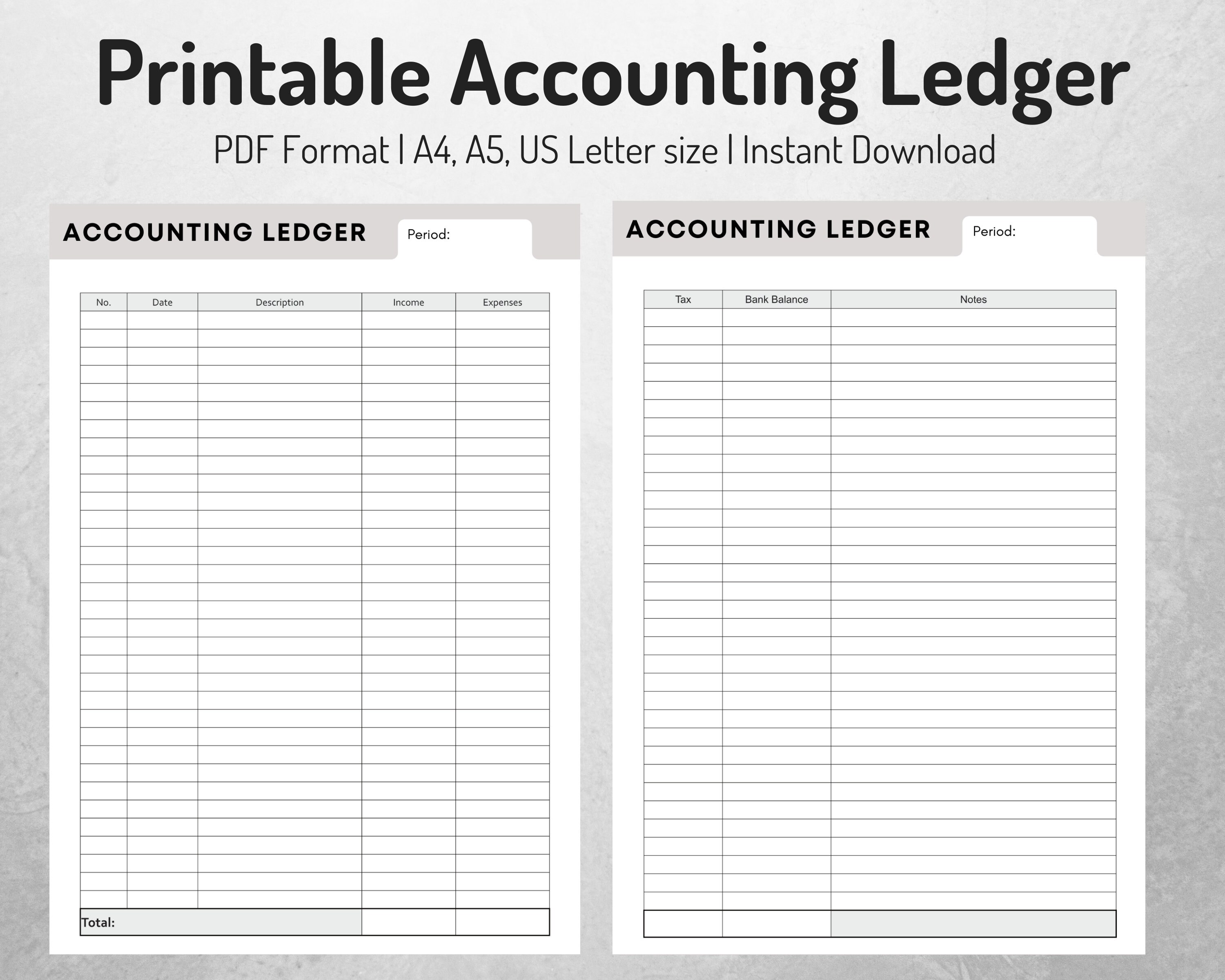 Printable Accounting Ledger Bookkeeping Journal for Small Etsy Canada