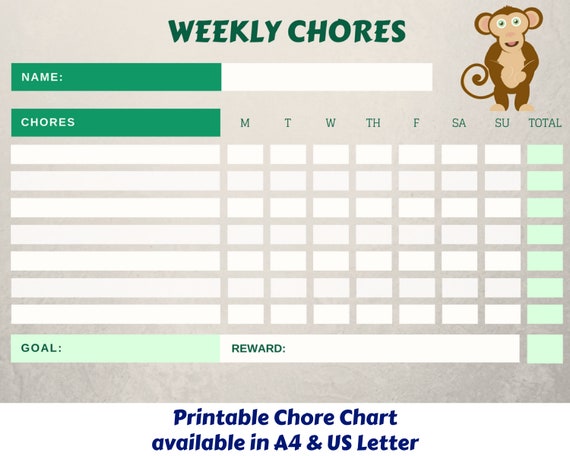 Monkey Reward Chart