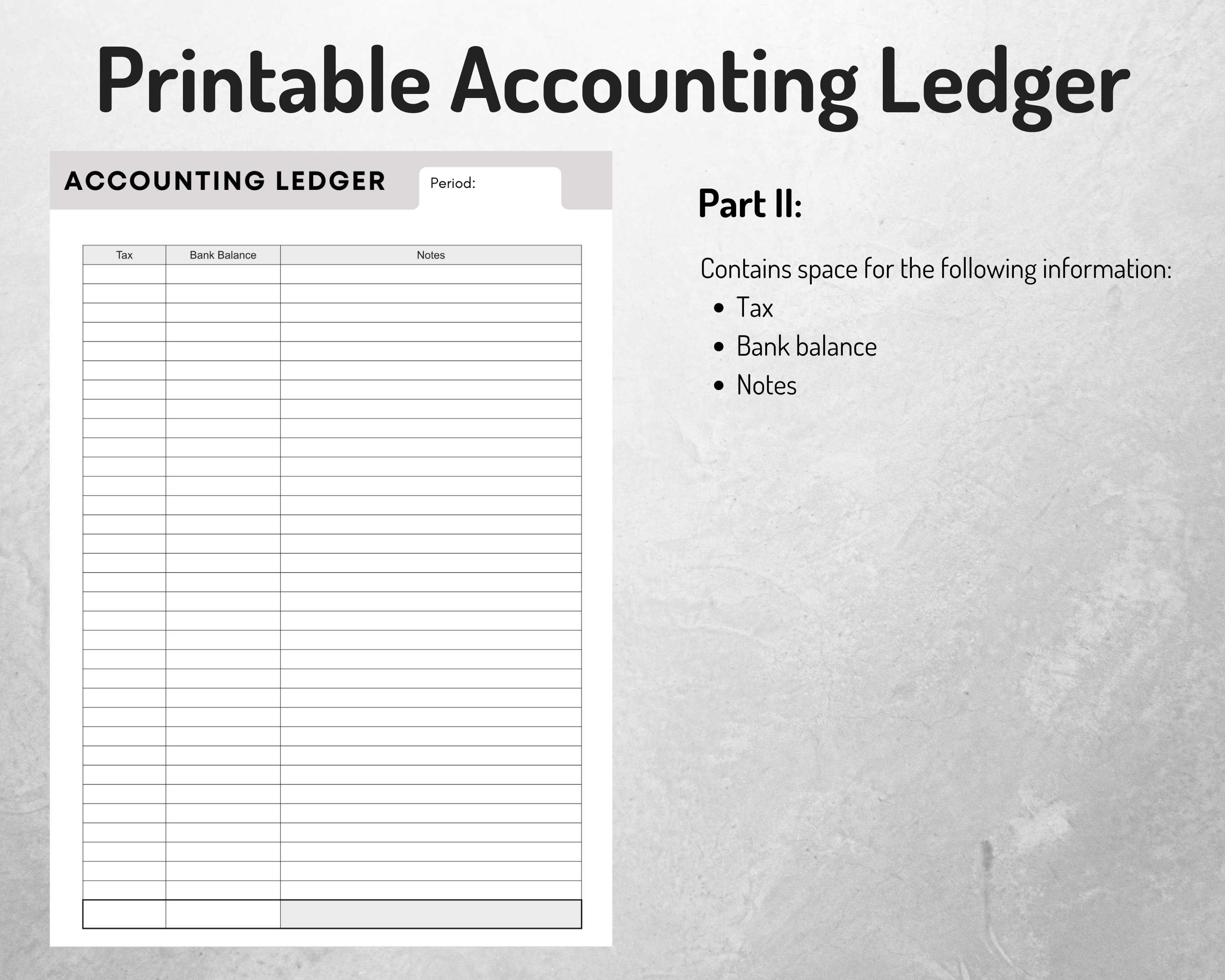 Printable Accounting Ledger Bookkeeping Journal for Small Businesses ...