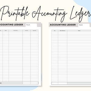 Printable Accounting Ledger Bookkeeping Journal for Small Businesses ...