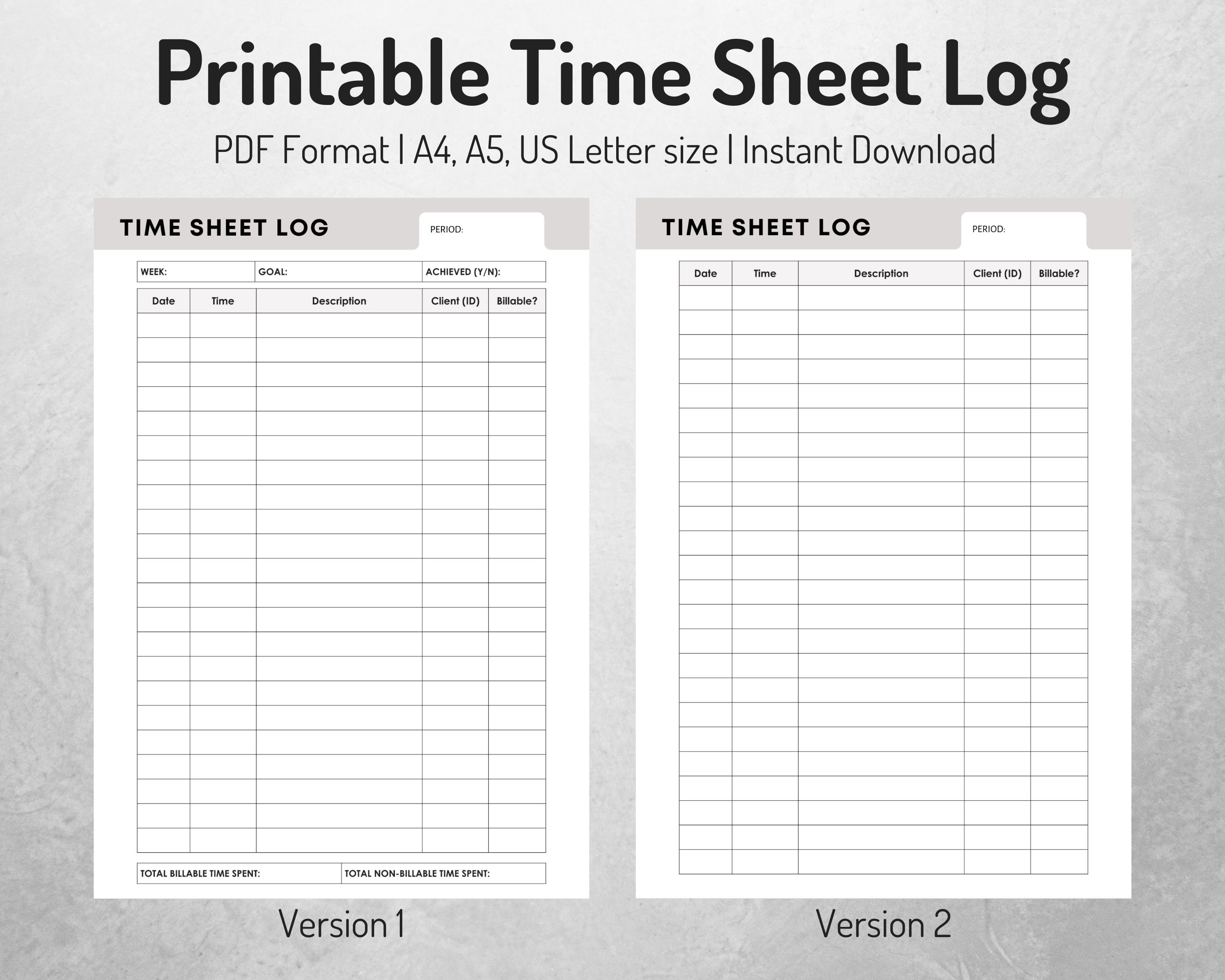 Printable Time Sheet