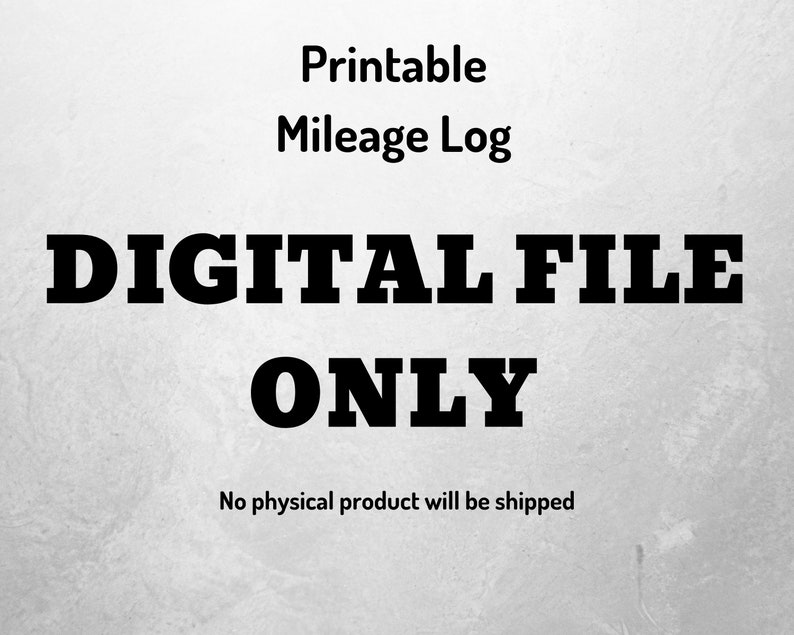 Mileage Log Mileage Tracker for tax purposes Printable | Etsy