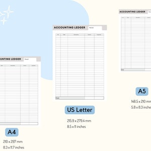 Printable Accounting Ledger Bookkeeping Journal for Small Businesses ...