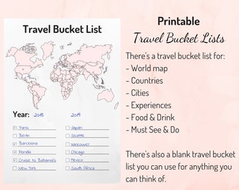 Travel Bucket Lists | Printable Travel Planners | Travel journal | Travel destinations |