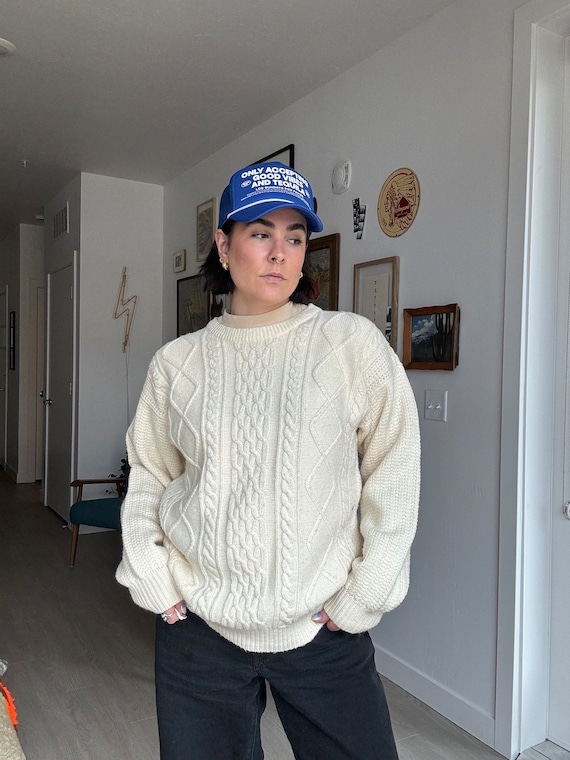 90s cream knit sweater