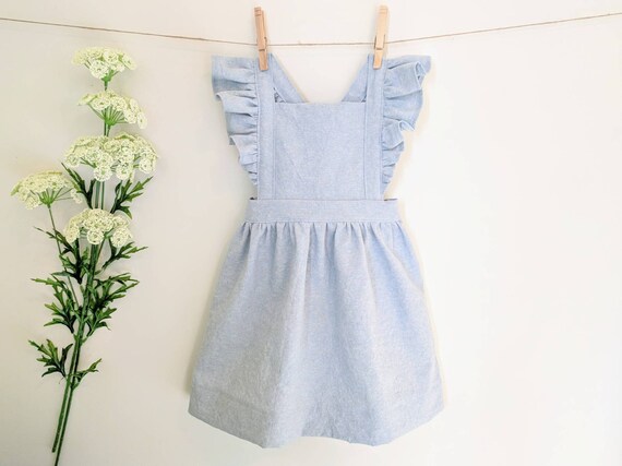 chambray pinafore dress