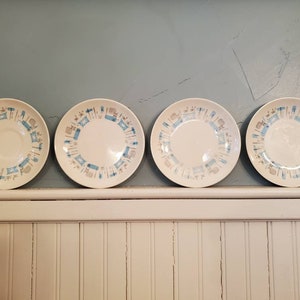 Free Shipping Vintage Royal China &quot;Blue Heaven&quot; Small Plates Set of 4 Four
