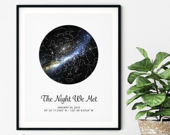 Gift for Boyfriend from Girlfriend to Him, Personalize Night Sky, Husband Anniversary, Men Birthday, Custom Star Map Gift, Star Poster