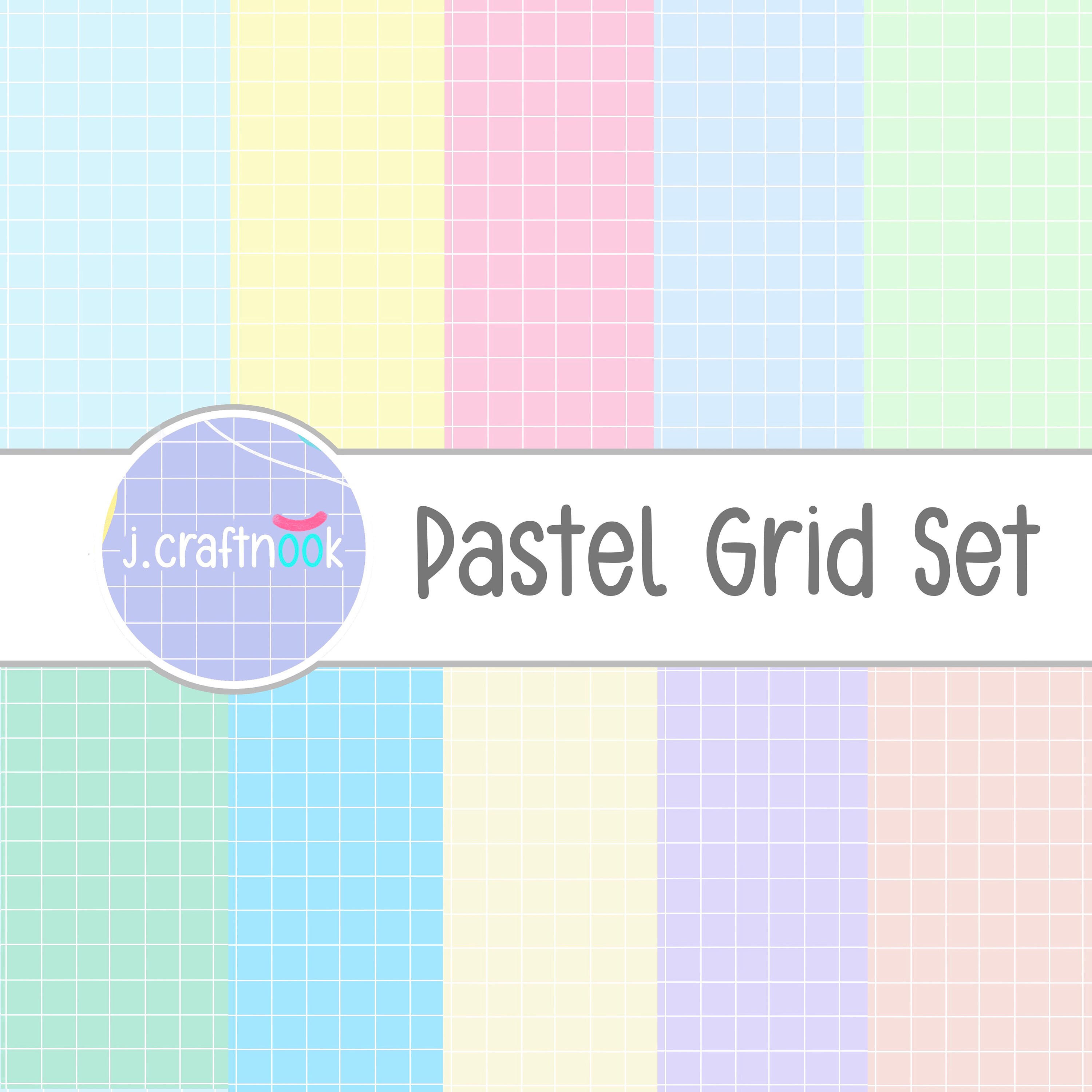 Pastel Grid Set Digital Paper 4000px 300dpi Etsy