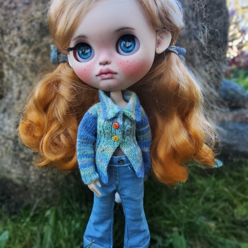 Blythe Jersey knitted Sweater-Doll Pullover-Blythe Cardigan-Doll