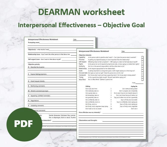 Dbt interpersonal effectiveness worksheet