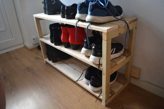 Wooden Shoe Rack Storage Wooden Rack Livingroom Home Hallway Handmade Oak