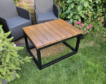 Handmade Reclaimed Wood Coffee Table: Dark Oak Sofa Table