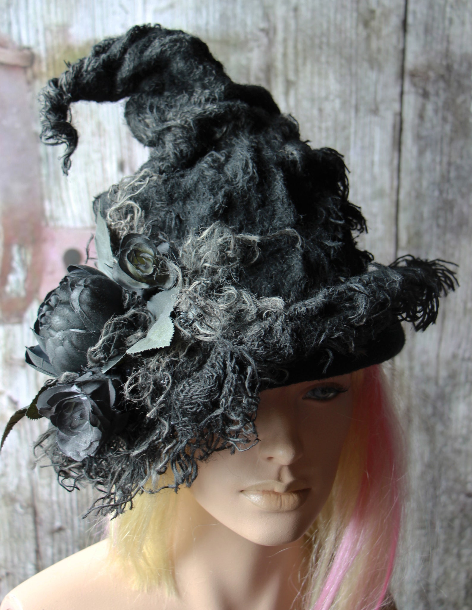 Modern witch hat Wizard hat Warlock hat Felt witch hat Witch Etsy