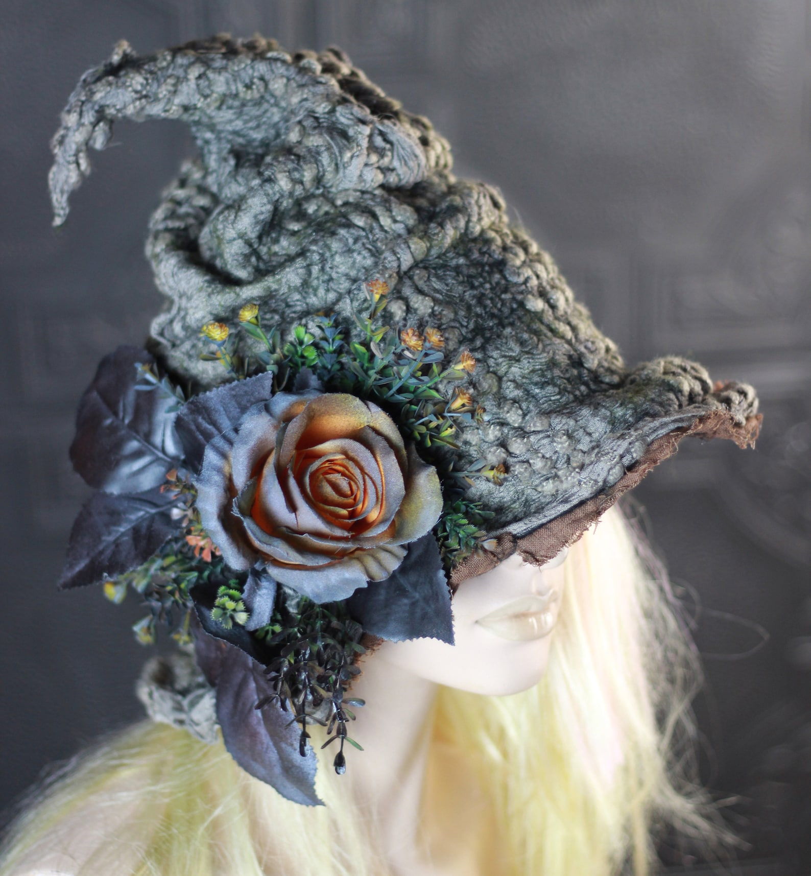 Witch Hat Women Felt Witch Hat Witch Costume Cosplay Etsy