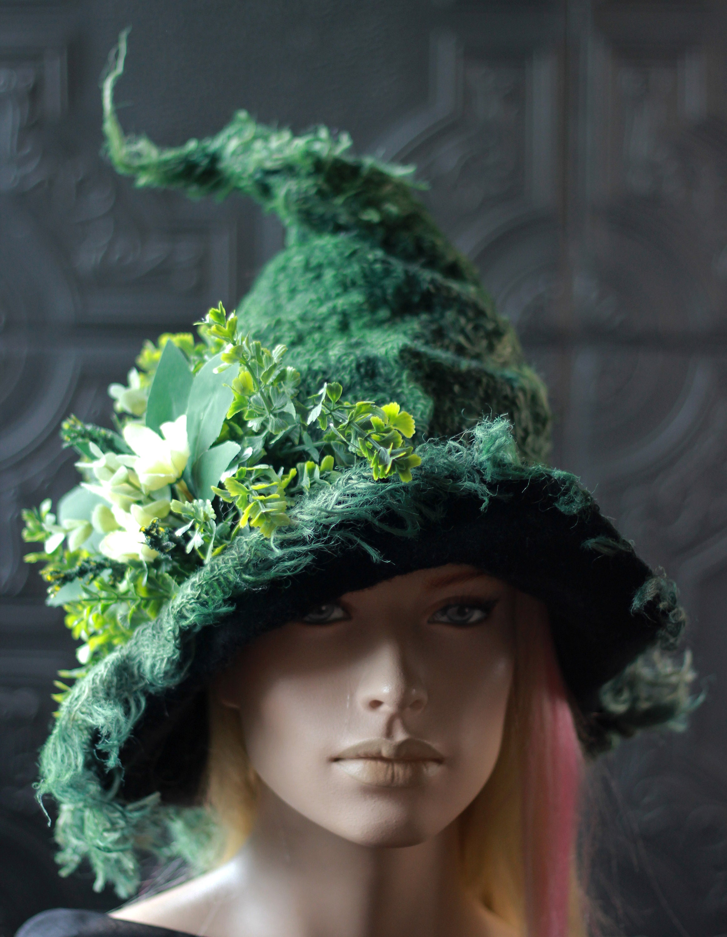 Forest witch hat Green witch costume for halloween | Etsy