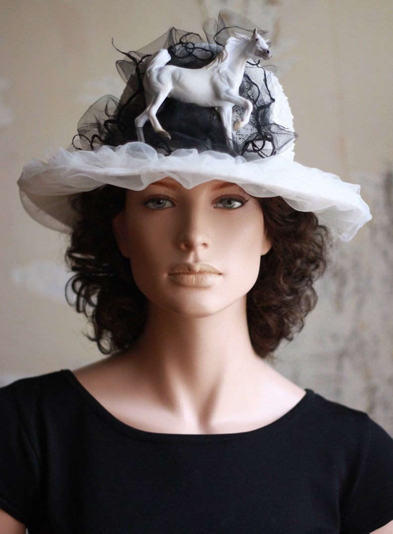 Horse Hat Fascinator Hat Kentucky Derby Hat Ivory Derby Etsy