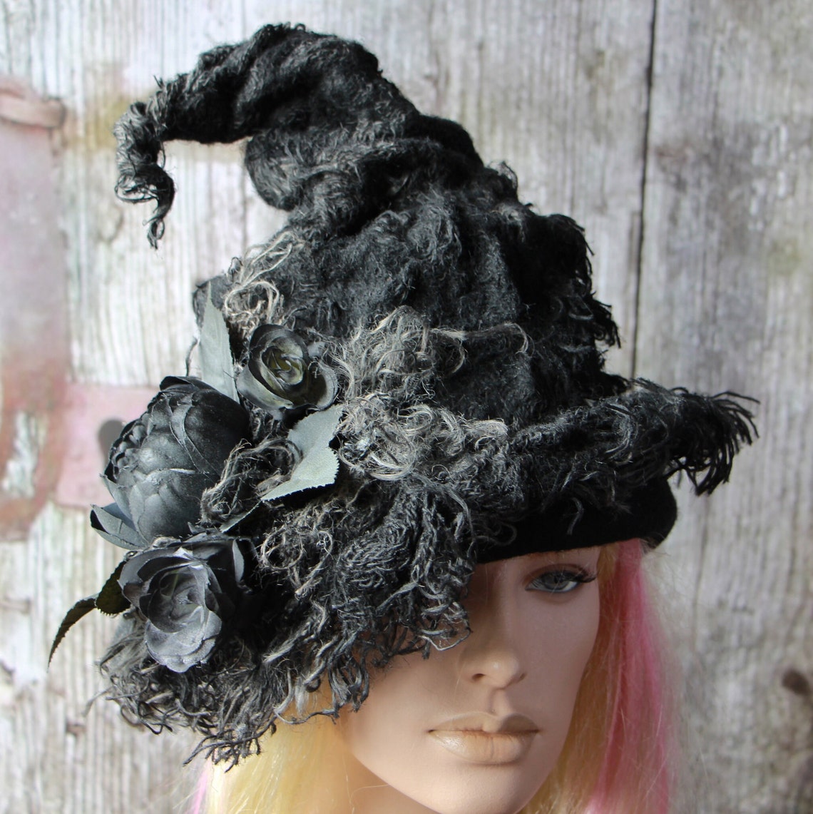 Modern witch hat Wizard hat Warlock hat Felt witch hat Witch Etsy