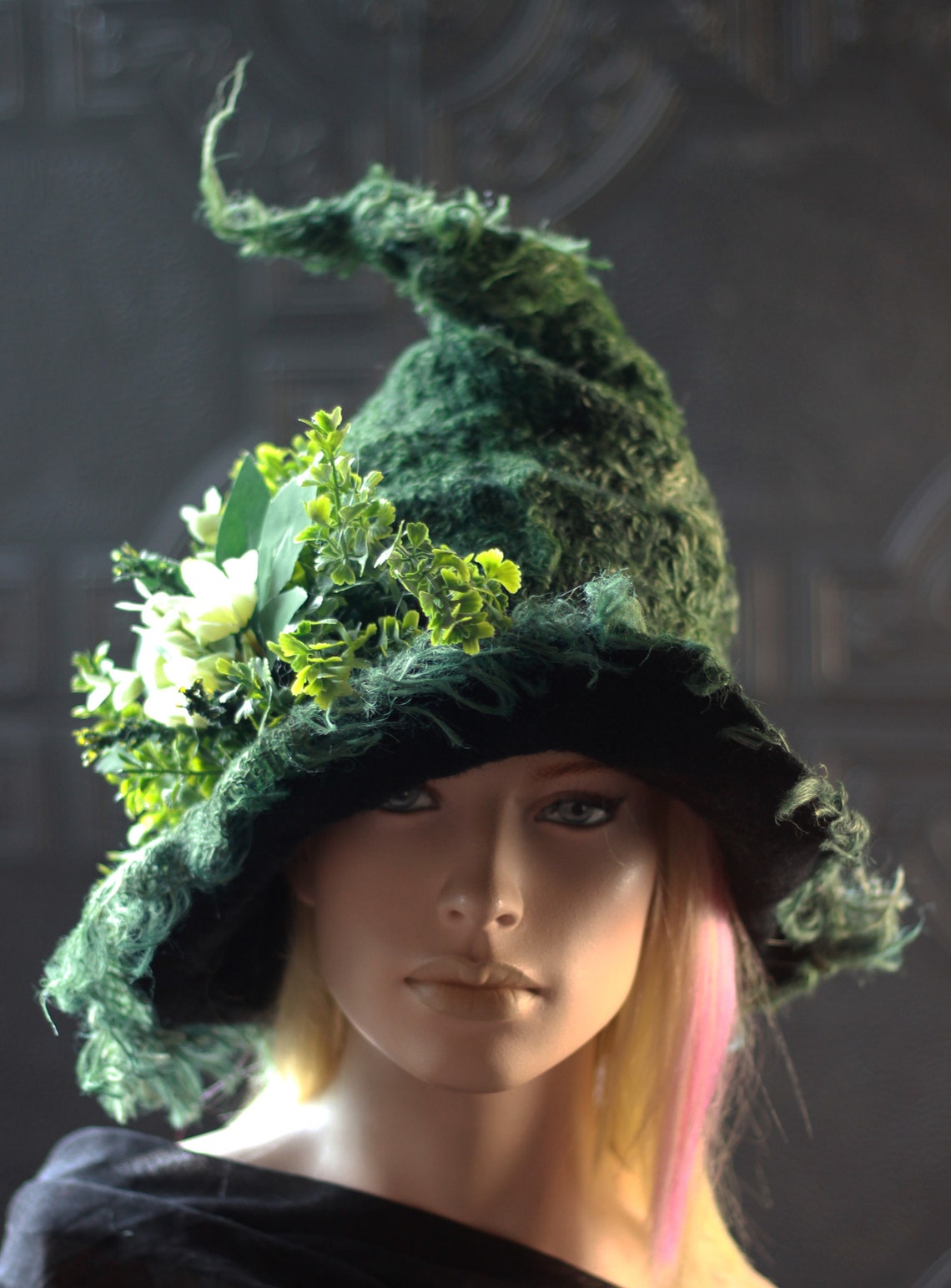 Forest witch hat Green witch costume for halloween Etsy