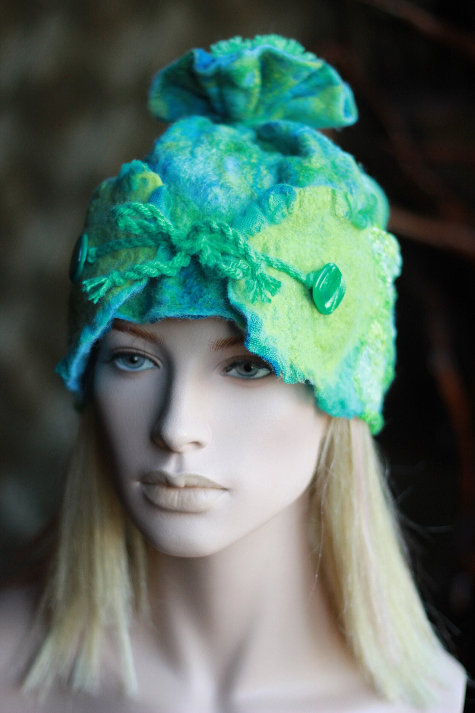 Wool felt hat women Turquoise women hat winter Unique hats Etsy