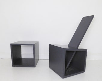 Vintage Boxchair #3 Stuhl & Tisch Set By Erik De Graaff - c1979