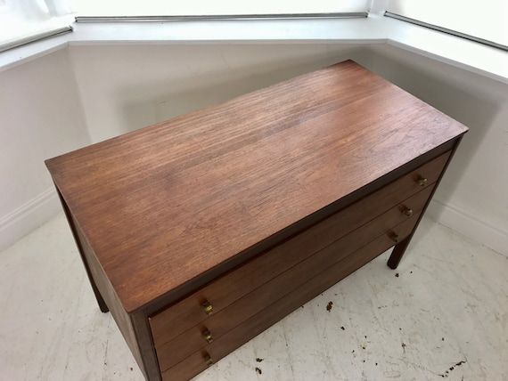 Vintage Heals Teak Chest Of Drawers Etsy
