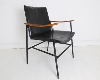 Rare Vintage Leather P&O Canberra ' Bureau ' Chair By Terence Conran