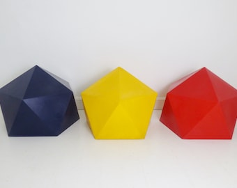 Vintage Trio of Large 80's Pop Art Polygon Indoor / Outdoor Sculptures