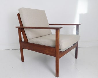 Vintage Danish Afromosia Teak Lounge Armchair