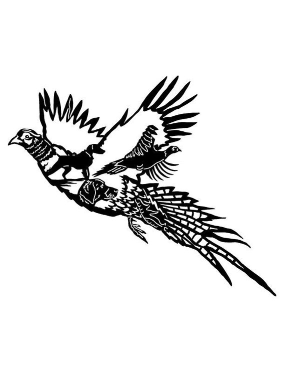 Pheasant Flying Scene | Etsy