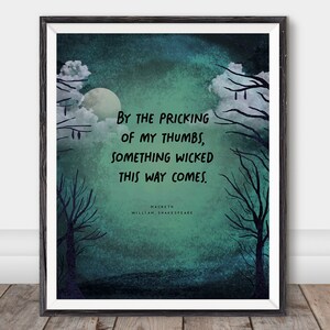Macbeth Hexen Zitat Wandkunst Shakespeare Halloween Dekor Etsy