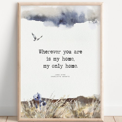 Jane Eyre Quote Print Vintage Book Print Literary Wall Art Etsy UK
