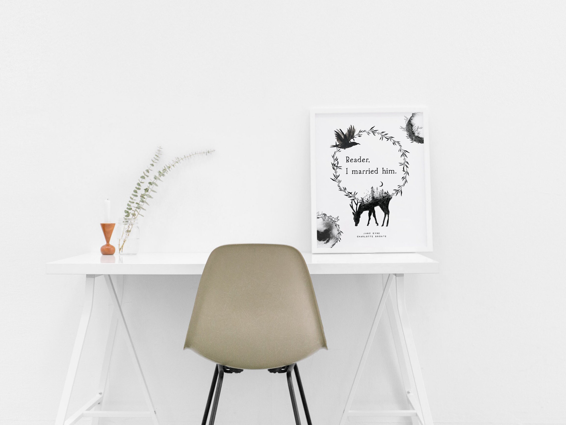 Jane Eyre Quote Reader I Married Him Literary Wedding Book Etsy