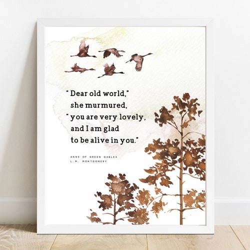 Anne of Green Gables Positive Quotes Literary Wall Art Etsy