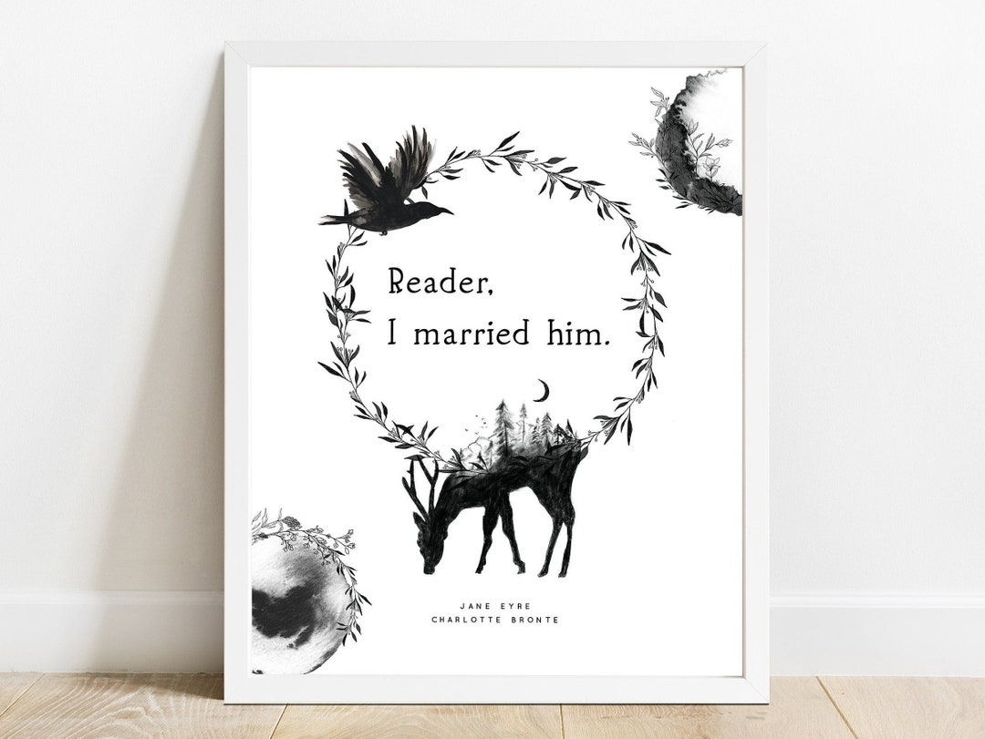 Jane Eyre Quote Reader I Married Him Literary Wedding Book Etsy