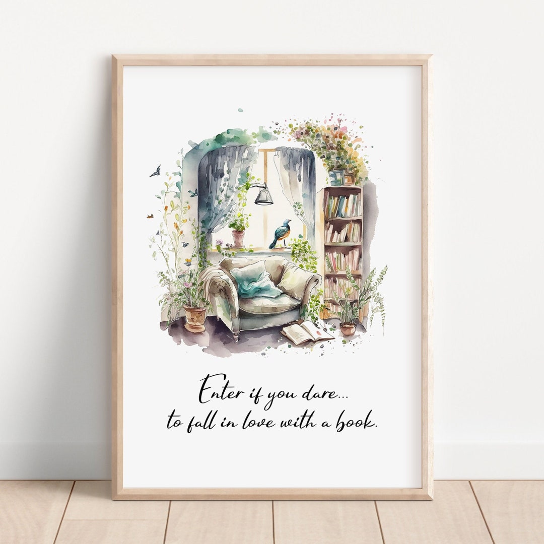 Reading Corner Poster Printable Wall Art for Book Lovers Etsy