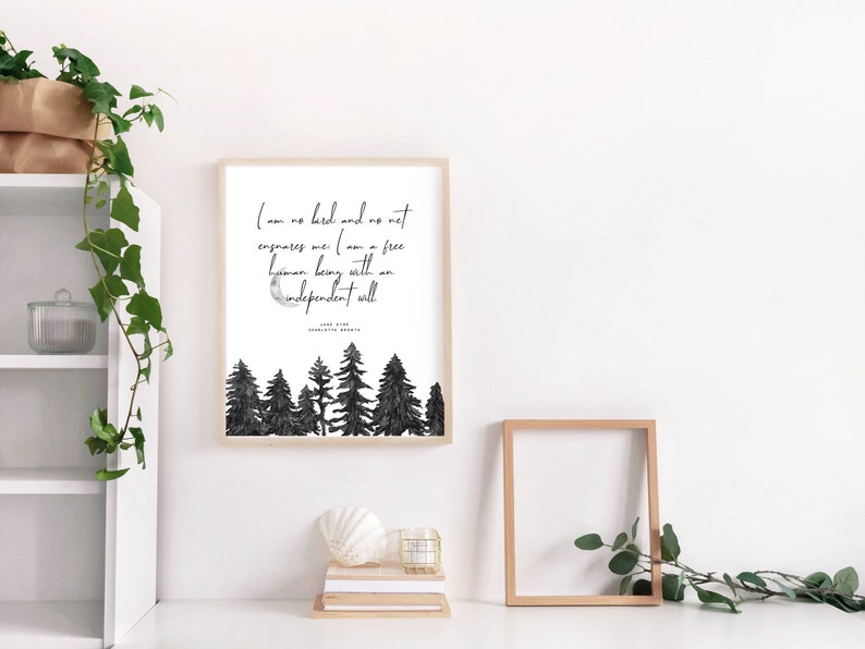 Jane Eyre Charlotte Bronte Livre Citation Imprimer Noir et Jane Eyre Charlotte Bronte Livre Citation Imprimer Noir et